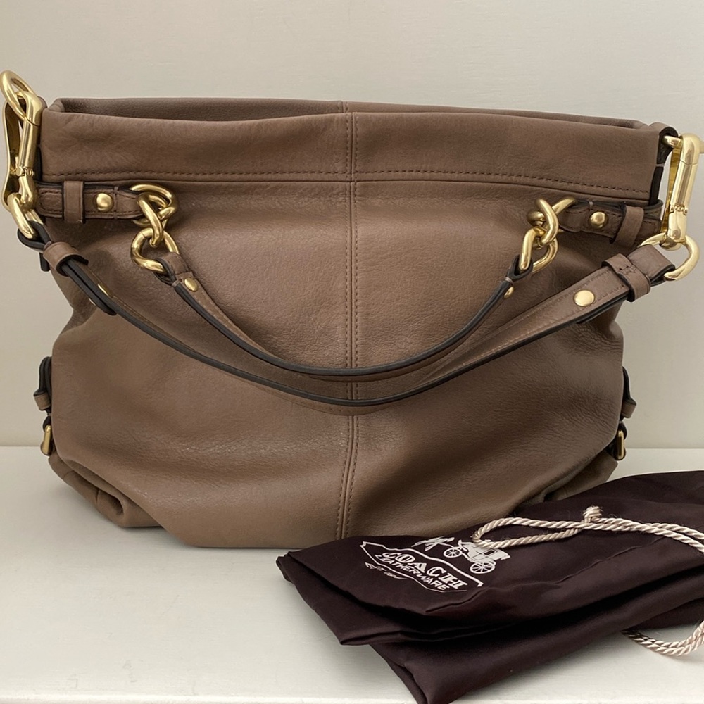 COACH (#14142) “Brooke” Taupe Leather Satchel/ Shoulder Bag